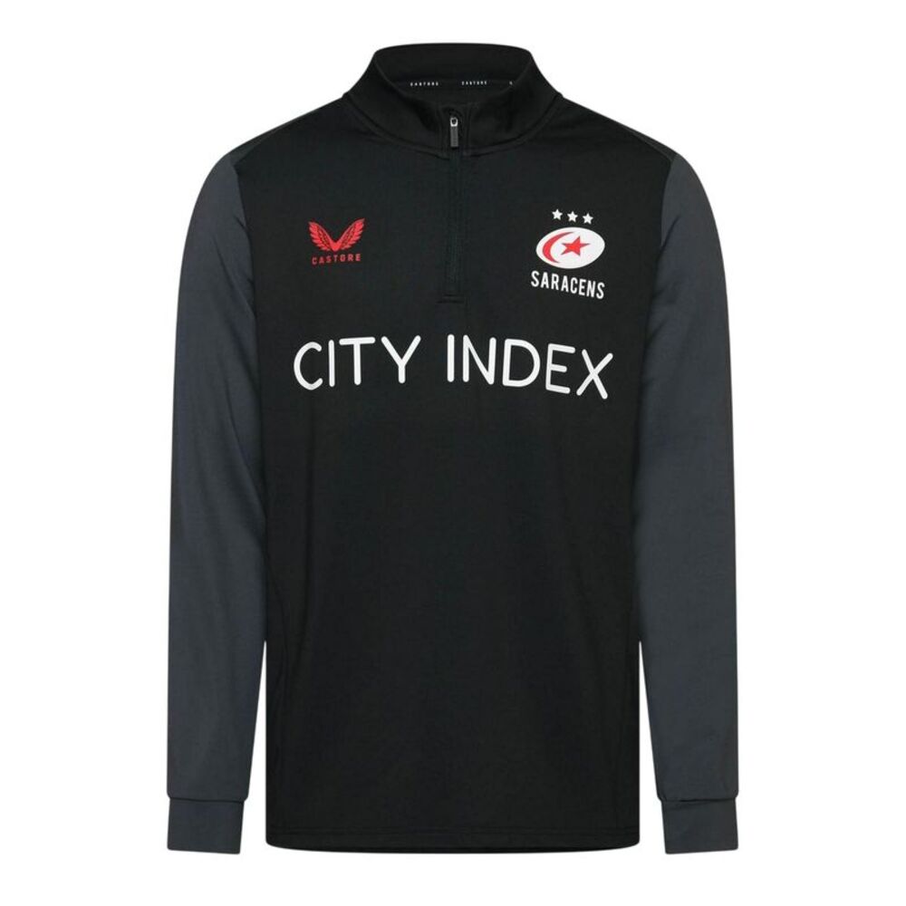 Castore Mens Saracens Fleece Track Top / Caviar/Ebony